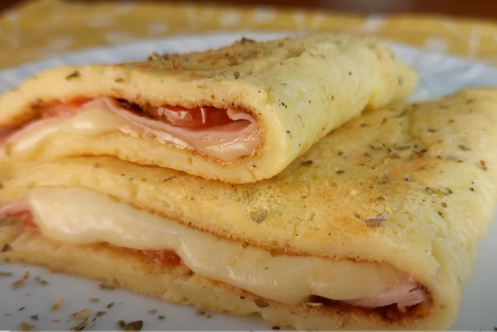 Crepioca de presunto e queijo