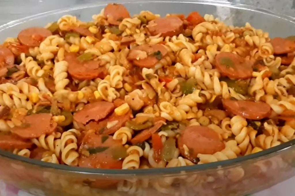 Macarrão de calabresa e bacon