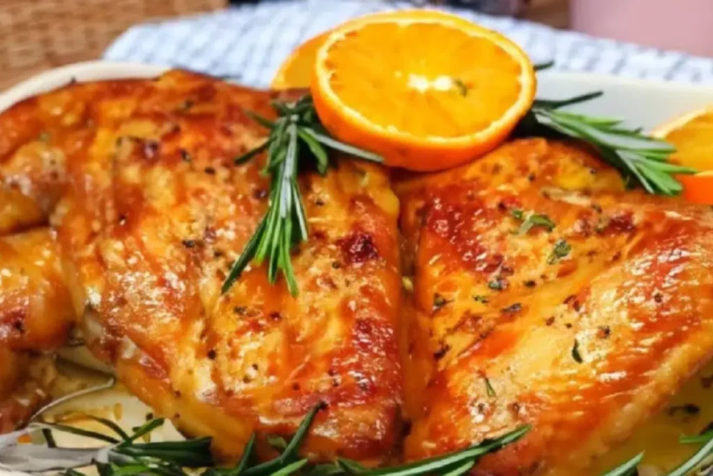 Frango assado com laranja e mel receita deliciosa e fácil de fazer